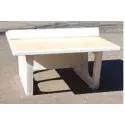 Table rondo ping pong béton jaune