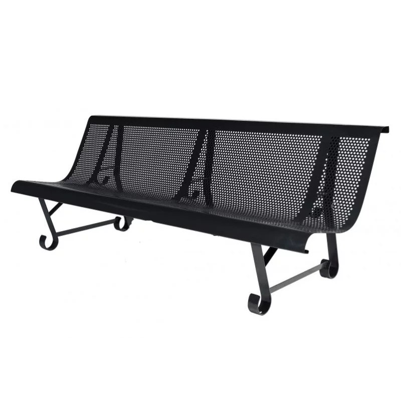 Banc extérieur en métal 2 pieds noir