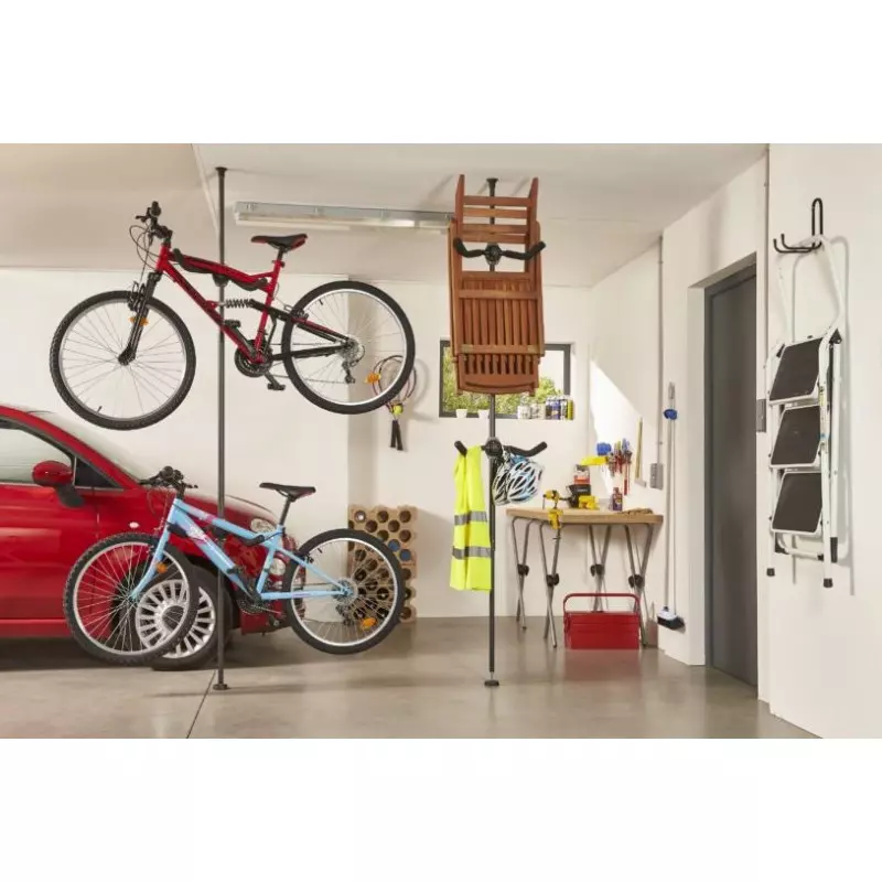 Barre de rangement garage - Barre télescopique rangement vélo