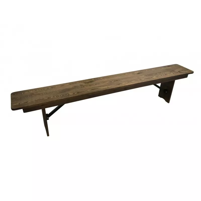Table pliante avec bancs en bois pour salle des fêtes