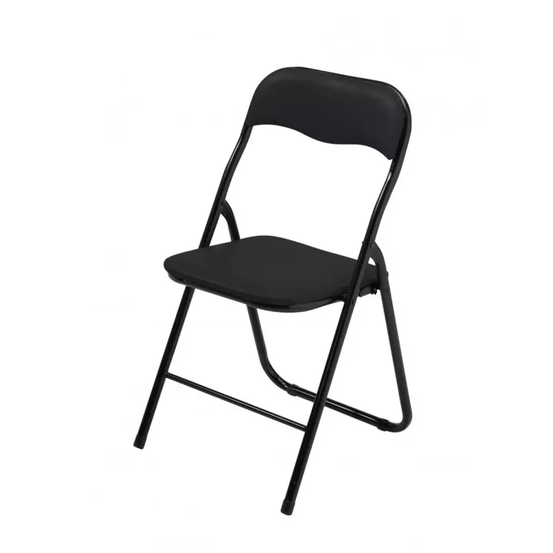 Chaise pliante avec tissu noir