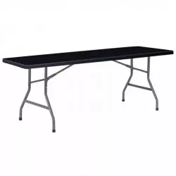 Table rectangle pliante polypro Noire