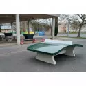 Table de ping-pong en béton incurvée - Table de teqball - Jeu extérieur