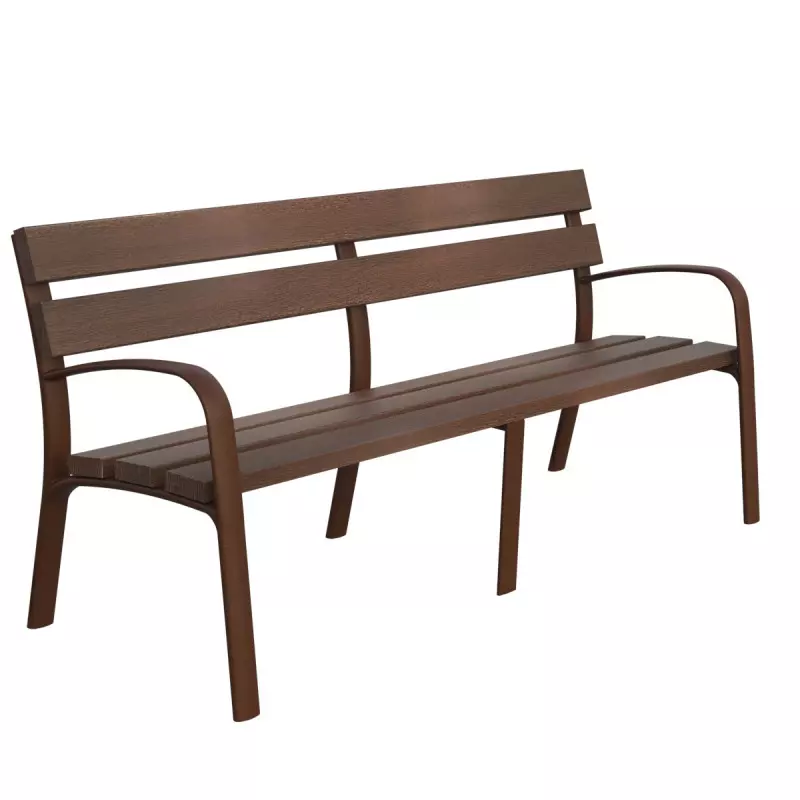 Banc public plastique recyclé coloris marron